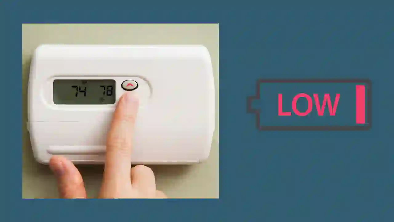 termostat pokazujący niski poziom naładowania baterii