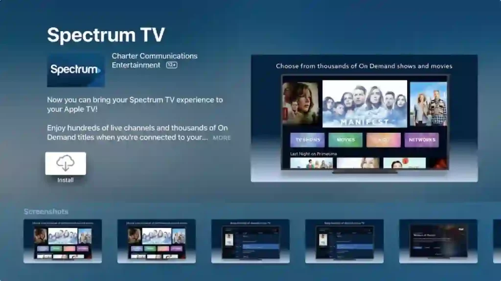 spectrum app on TV